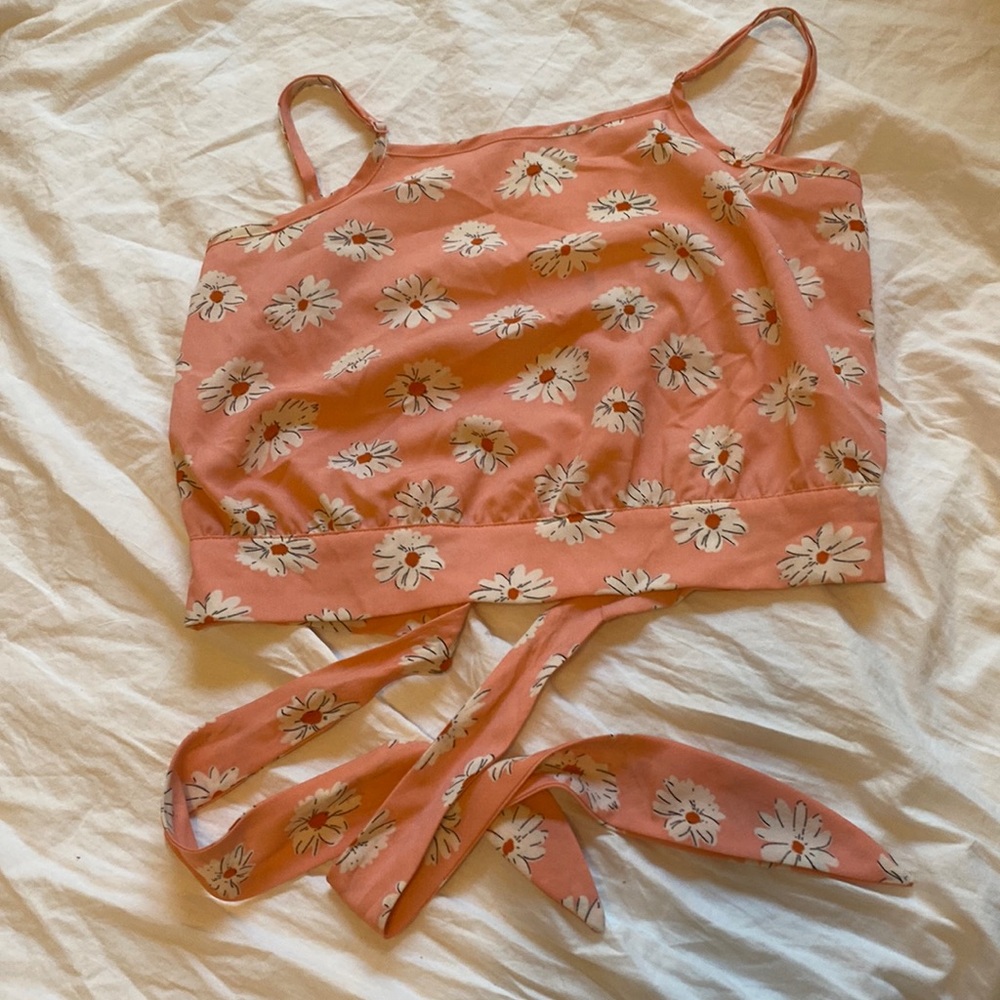 NWOT Pink floral blouse (S)